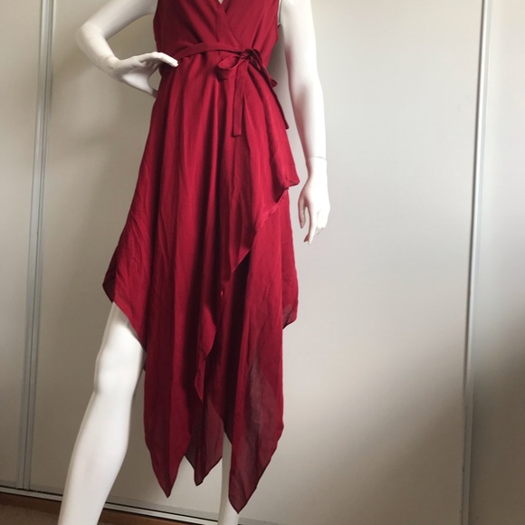 Haute Hippie Silk Bordeaux Wrap Dress - Picture 3 of 8